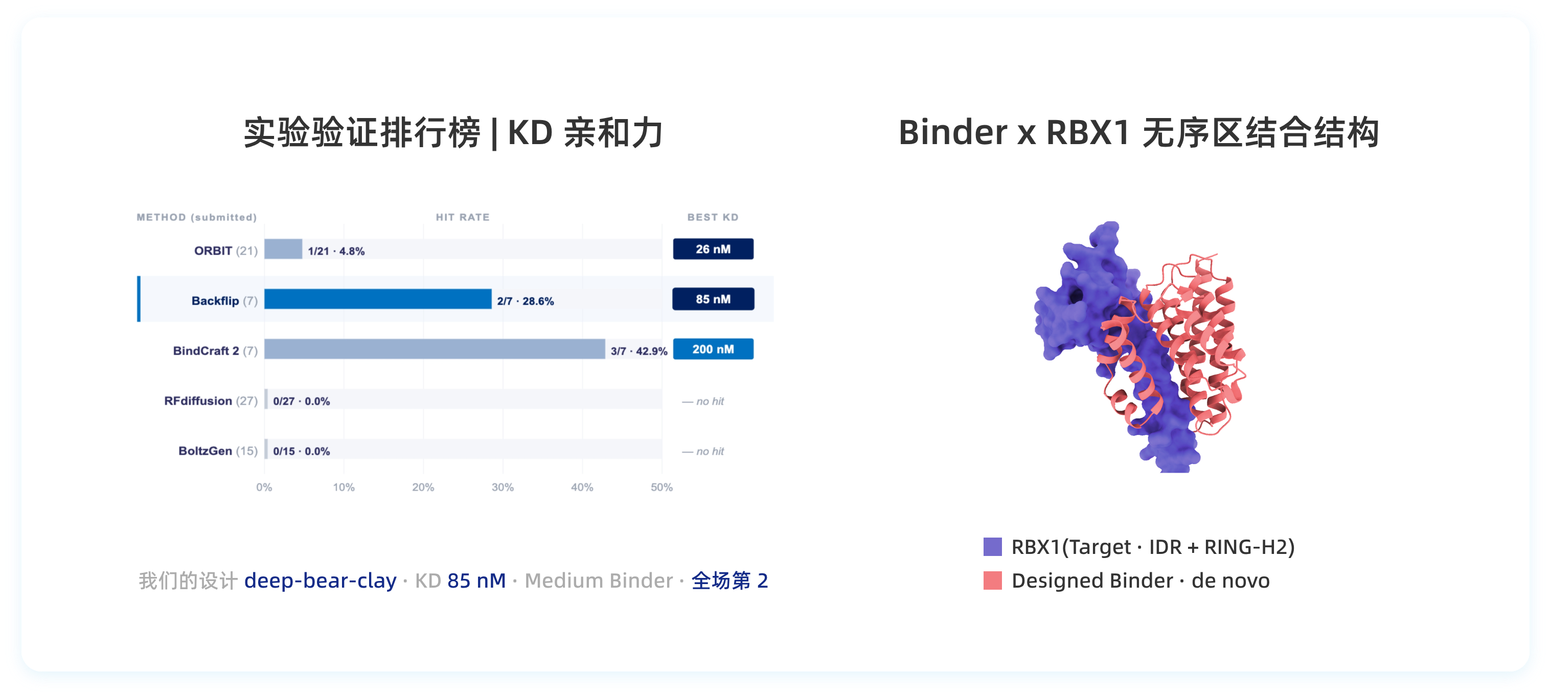 国际认可的无序蛋白Binder设计能力